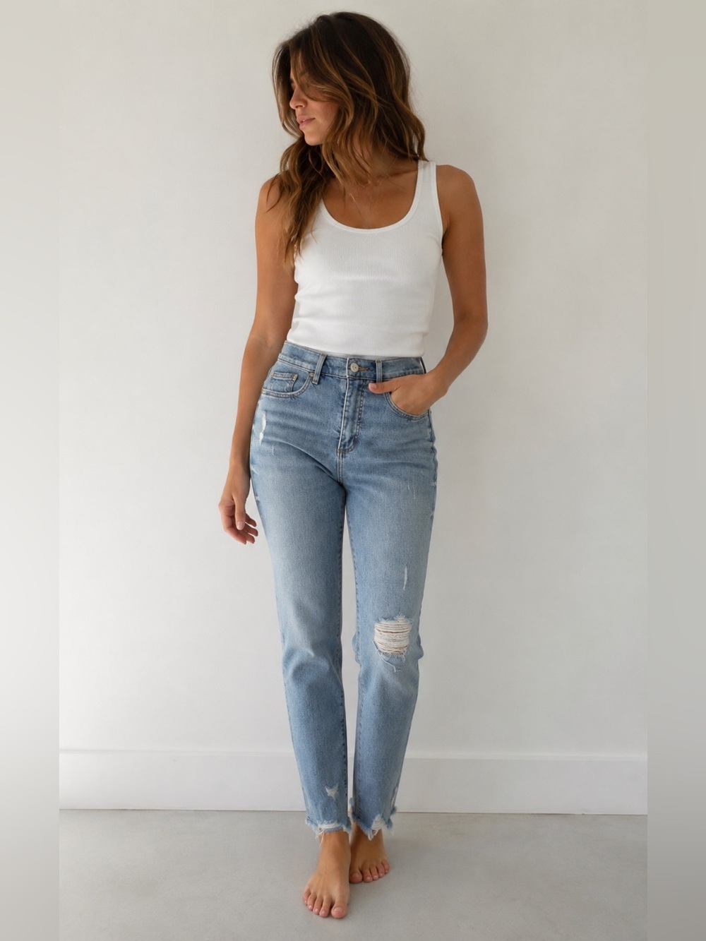 Loft High waist straight crop size 28 / 6